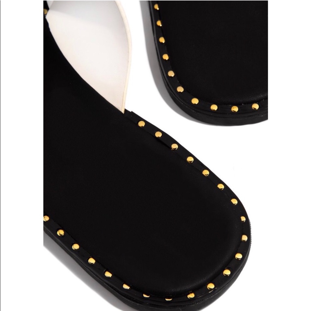 White X Band Studded Slide Flat Sandals - Picture 5 of 8